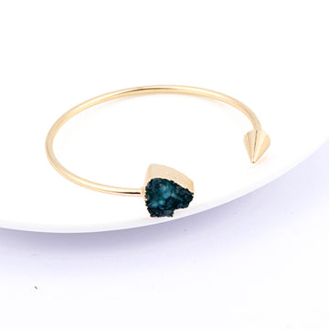 Gold Tone Arrow and Crystal Cluster Open Cuff Bracelets in Three Colors