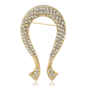 Alloy Rhinestone Ribbon Knot Brooch For Elegant Women's Apparel