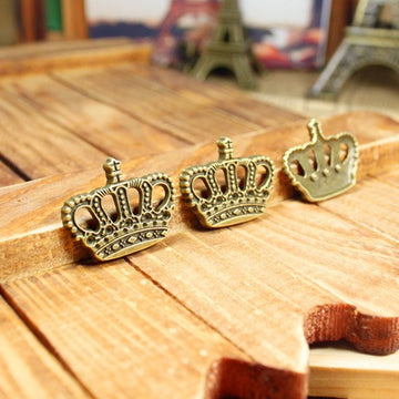 Ornate Crown Pendant Charm With Openwork Points In Multiple Metal Finishes