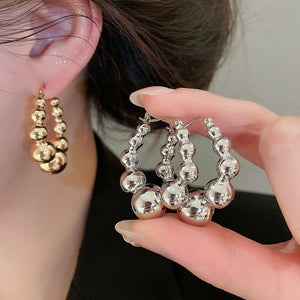 Minimalist Iron Smooth Round Ear Cuff Earrings Light Luxury Geometric Fashion Jewelry