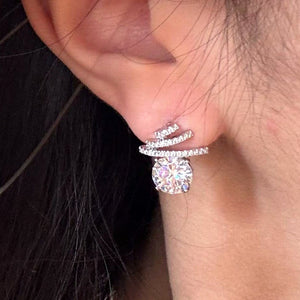 Copper Cubic Zirconia Meteor Round Star Stud Earrings Petite Light Luxury Jewelry For Women