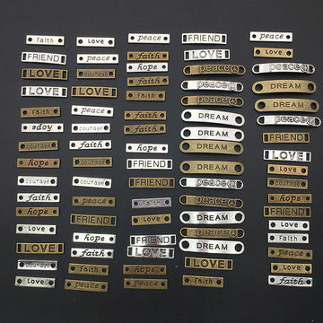Black Alphabet Letter and Tag Metal Charms for Jewelry and Craft Projects