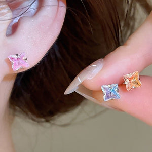 2026 Colorful Copper Flower Star Stud Earrings Sweet Cool Summer Versatile Fashion Jewelry