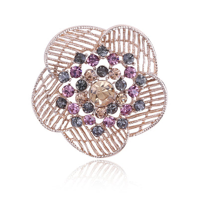 Wire Rose Brooch front view on white background