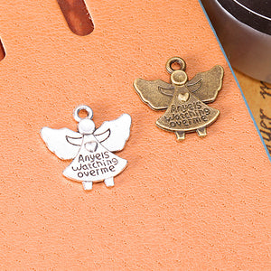 Guardian Angel Message Metal Charm in 6 Decorative Finishes