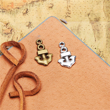 Mini Double Sided Anchor Alloy Charm in 3 Metal Finishes