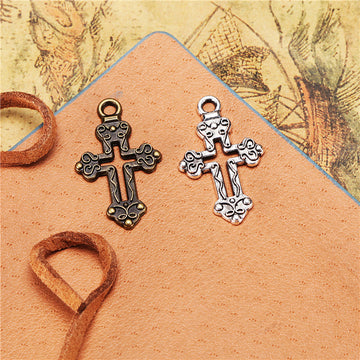 Openwork Patterned Cross Metal Pendant Charm For Jewelry Making