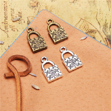 Vintage Metal Ornate Padlock Pendant in Multiple Finish Options for Jewelry Making