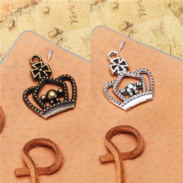 Antique Finish Crown Metal Charm Component for Craft Projects