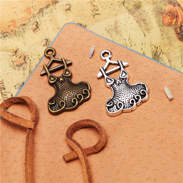 Vintage Ballet Dress Charm Metal Jewelry Component, 3 Finish Options