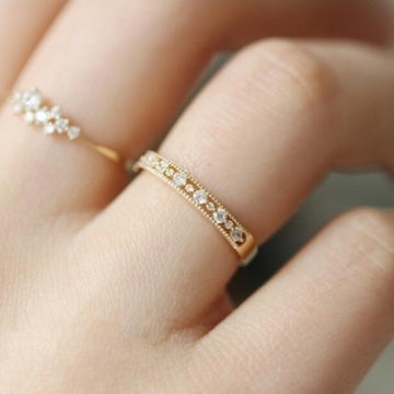 Gold-Tone Slim Bow Ring With Clear Crystal Accents