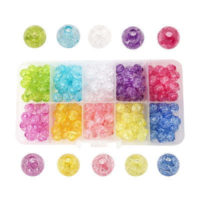 Multicolor bead beads arranged on a light background
