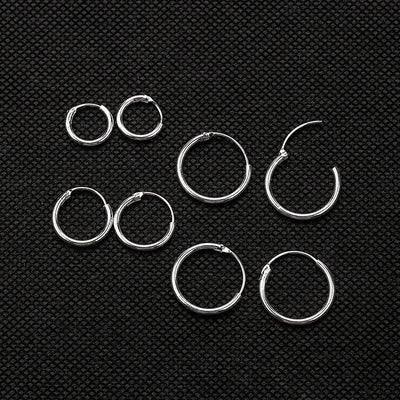 Primary supplied view of silver-tone small hoop earrings