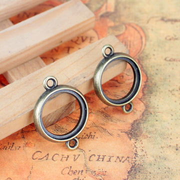 Double Loop Round Connector Tray Jewelry Making Component