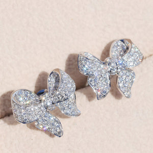 Pave Butterfly Stud Earrings And Pendant Necklaces In Three Tones