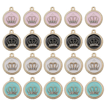 Colorful Crown Metal Charms with 4 Listed Options for DIY Jewelry Making