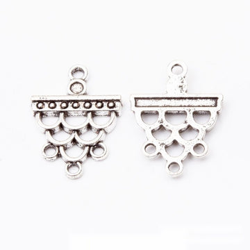 Five Loop Chandelier Connector Findings in Silver Tone Metal
