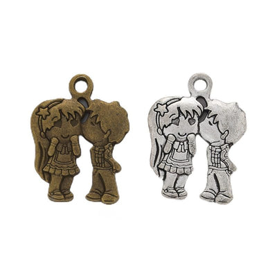 Kissing Couple metal piece showing overall shape and available finishes