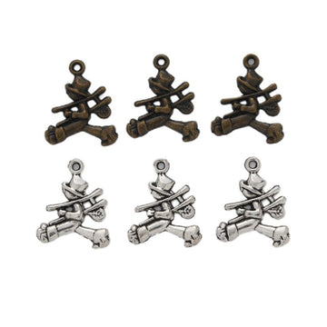 Campfire Log Charms in Antique Bronze, Antique Silver
