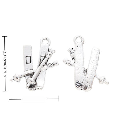 Winter sports equipment charms shown in product image 1