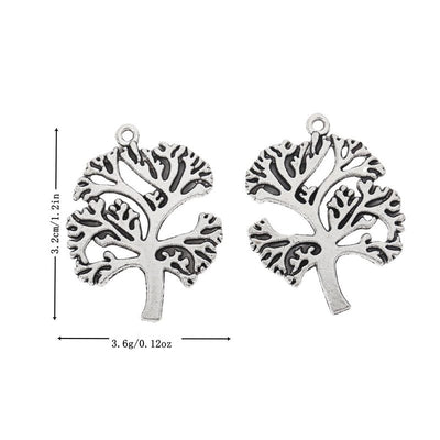 Antique Silver large openwork tree charm shown in an overview