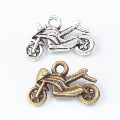 Front view of motorcycle charm showing finish variation 1