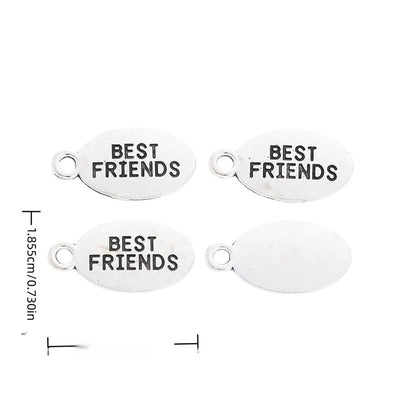 Finish overview of best friends oval pair metal charm