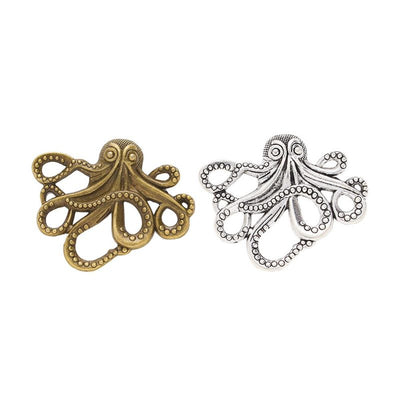Product photo 1 of the openwork octopus charm highlighting its octopus head above curling openwork tentacles