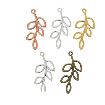 Leaf Branch Charm grouped finish options on a white background