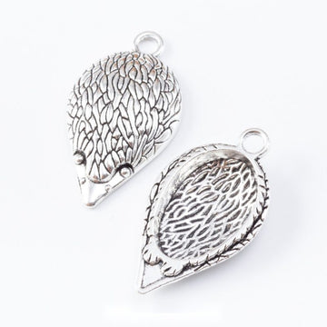 Vintage Hedgehog Charms in Antique Silver Finish for Jewelry Making