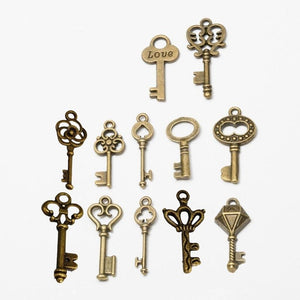 Mixed Ornate Key Antique Bronze Metal Charms Jewelry Findings