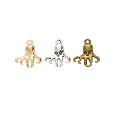 Grouped front views of octopus charms