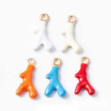 Colorful Enamel Antler Metal Charms in Five Colors