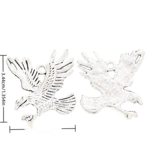 Flying Eagle Detailed Alloy Charm in Antique Silver Finish
