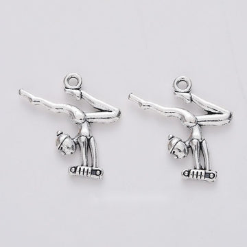 Ballet Dancer Metal Charm for Jewelry Making in Antique Silver