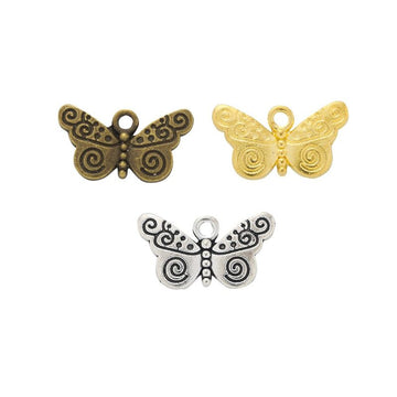 Scrollwork Butterfly Charm Metal Jewelry Making Pieces