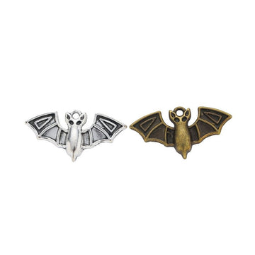 Skull Bat Metal Charms in Antique Bronze and Silver