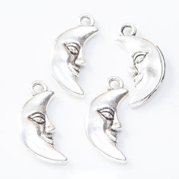 Moon Face Charm in 1 Finish Metal Component for Jewelry Making