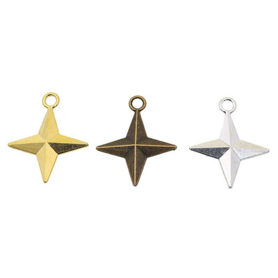 Group view of four point star styles on a white background