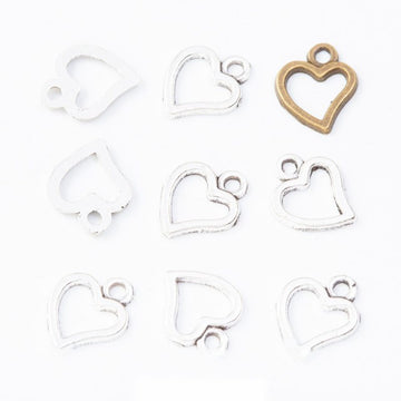 Open Heart Metal Charm 2 Finish Options Craft Supply