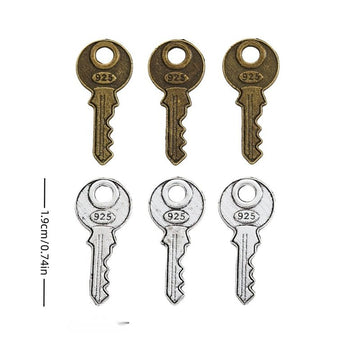 Number 925 Key Charm in 2 Metal Finishes for Jewelry Making