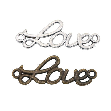 Flowing Love Script Double Loop Jewelry Connector Component