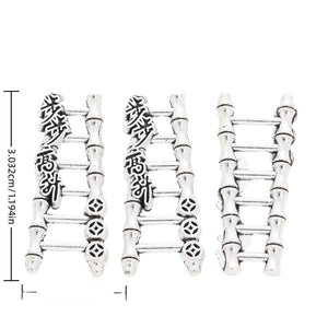 Bamboo Ladder Charm in Antique Silver for Jewelry Making