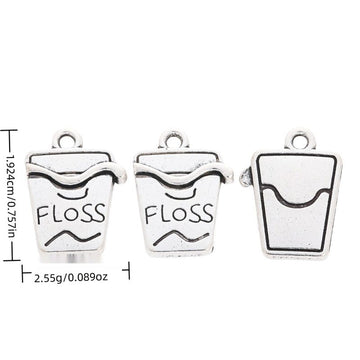 Dental Floss Box Metal Charm Pendant in 1 Finish for DIY Jewelry
