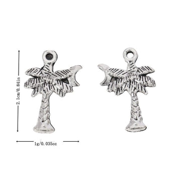Palm Tree Metal Charm Pendant Jewelry Making Component