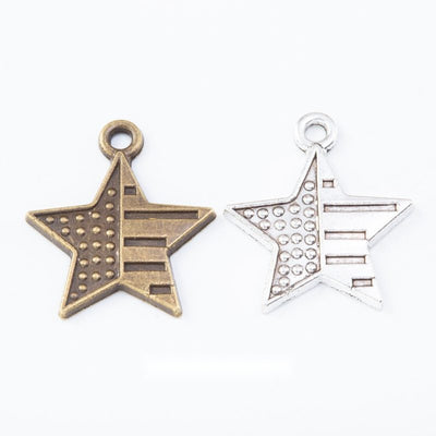 Patterned Five Point Star Charm front product view