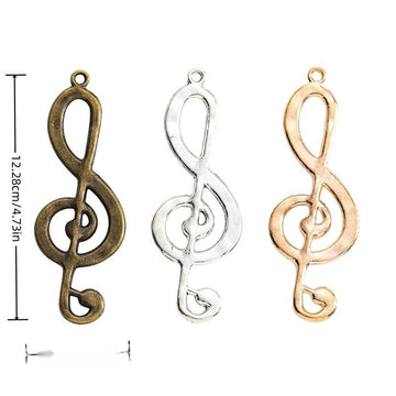 Openwork Treble Clef Metal Charms in Three Antique Finishes