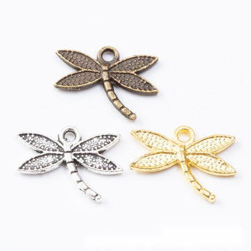 Vintage Finish Metal Openwork Dragonfly Charms in 3 Style Options