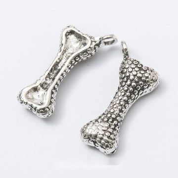Textured Dog Bone Detailed Metal Charm in 1 Finish