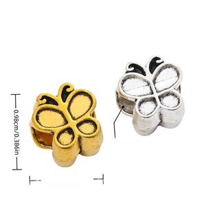 Butterfly Silhouette Slider Bead in 2 Metal Finishes for Jewelry Making